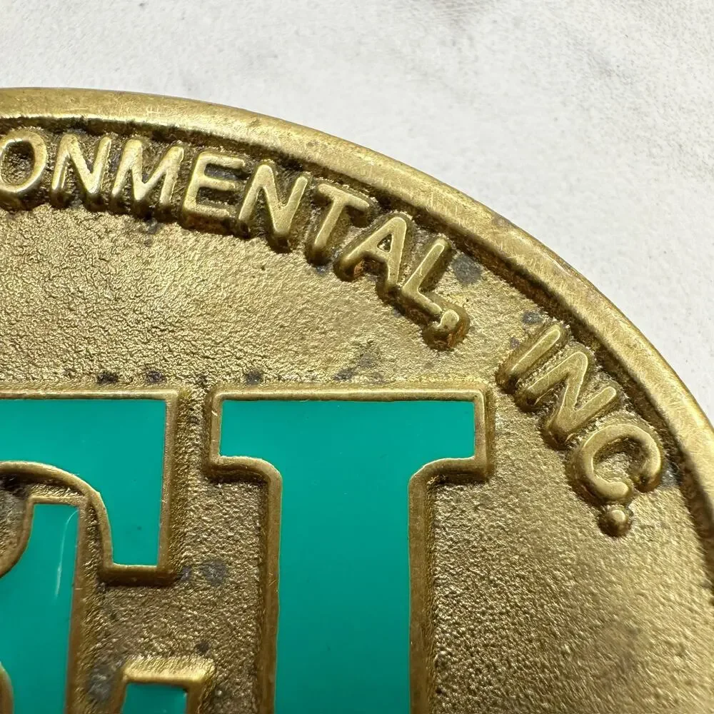 Vintage Dyna Buckle CEI Environmental Services Solid Brass Belt Buckle ✨